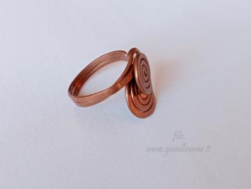 Atena anello artigianale in rame