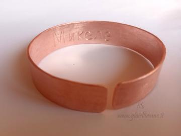 Bracciale in rame realizzato su commissione
