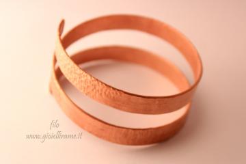 Bracciale da uomo o da donna in rame lavorato a mano
