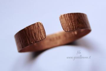 bracciale da uomo in rame con incisione personalizzata