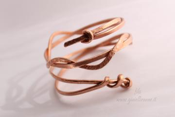 Bracciale rigido in rame realizzato a mano Intreccio di radici