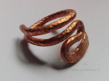 Anello Snake in rame artigianale