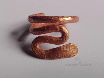 Anello in rame artigianale Snake