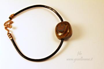 Bracciale unisex con pietra di occhio di tigre