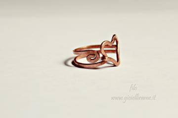 Anello artigianale in rame su commissione