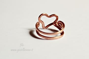 Anello in rame con cuore