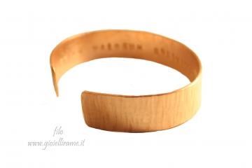 Bracciale unisex artigianale in rame con dedica all'interno