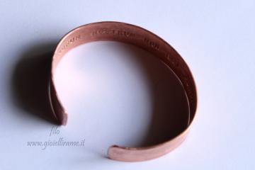 Bracciale artigianale in rame realizzato su commissione