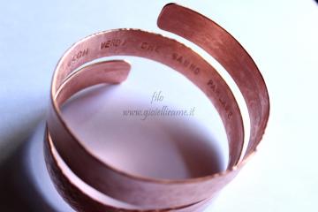 Bracciale in rame artigianale a doppia fascia