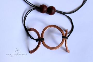 Bracciale in rame artigianale "tre Lune"