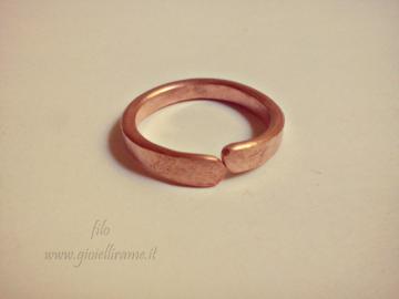 Anello per uomo e per donna, artigianale in rame