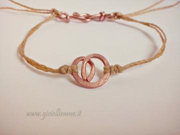 Bracciale artigianale in rame unisex 