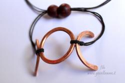 Bracciale artigianale in rame "tre Lune"
