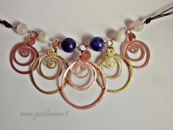 Collana in rame ottone e pietre dure